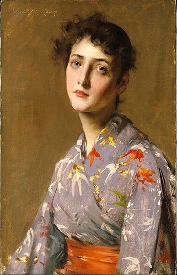 William Merritt Chase Girl in a Japanese Costume oil painting image